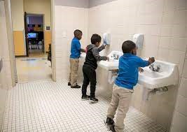 kids washing their hands