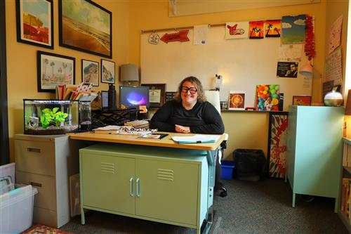 Mary Wetzel in her office