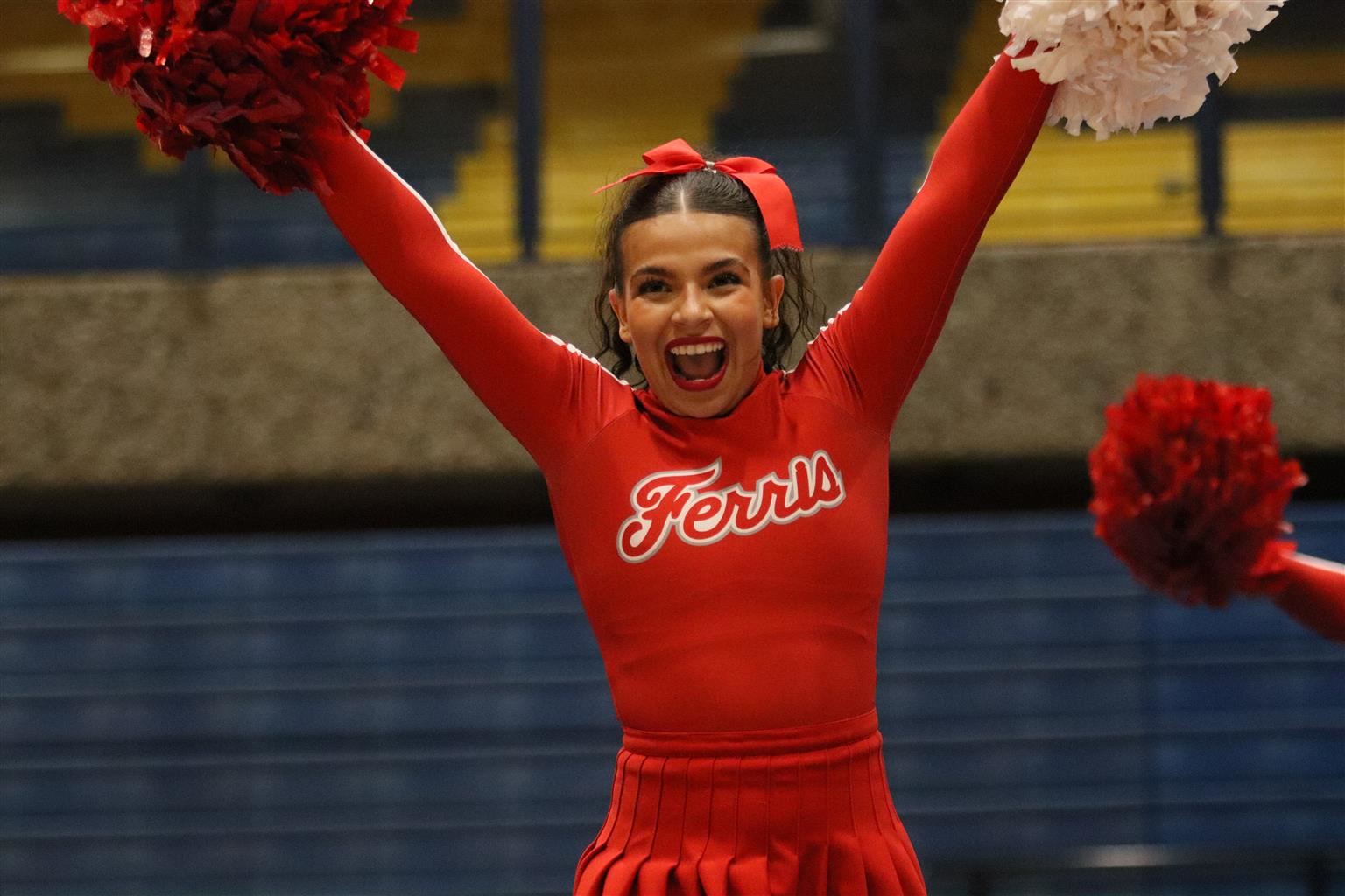 Photo of cheerleader in red uniform