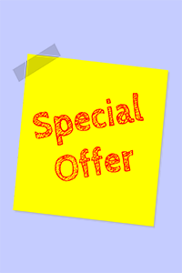 special offer note on sticky note